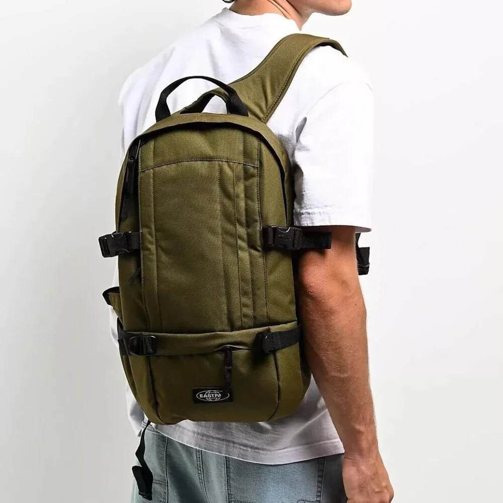 Eastpak Mens Floid Mono Army Backpack Olive Water Resistant Fits 15